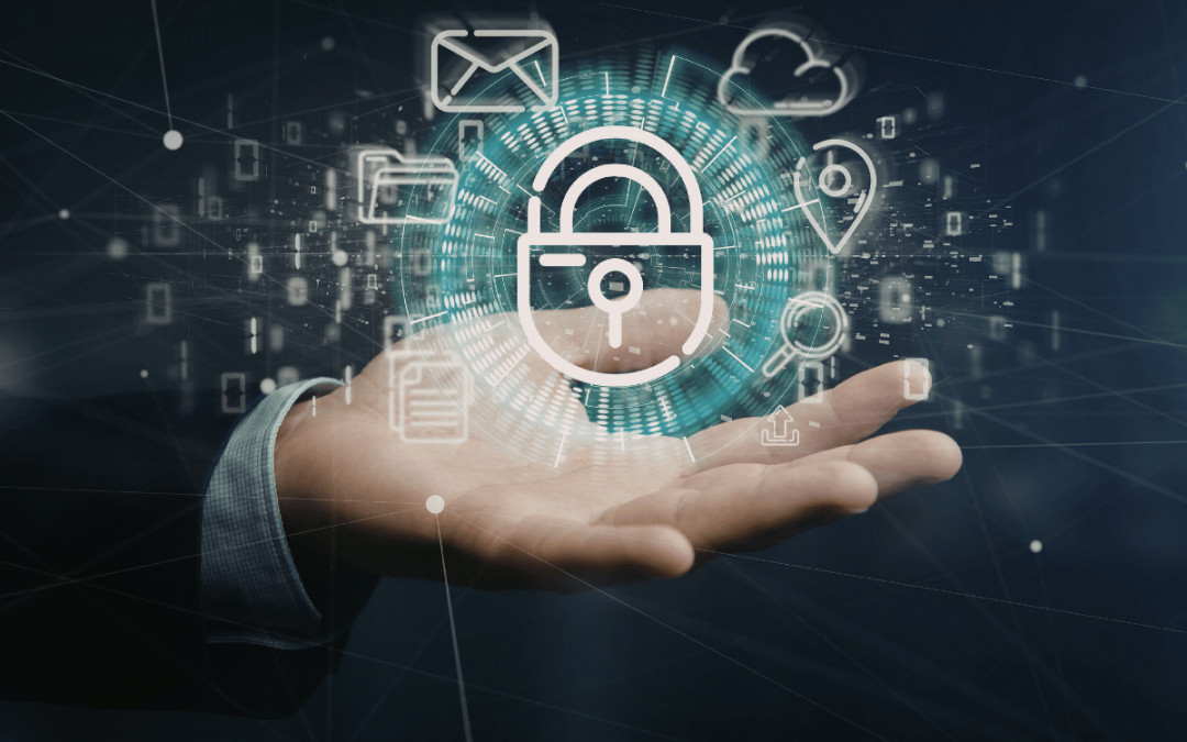 Equipo de expertos en protección de datos trabajando en oficina