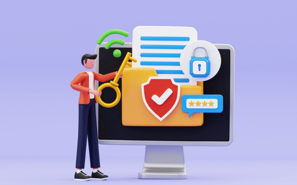Sistema de ciberseguridad protegiendo datos de clientes